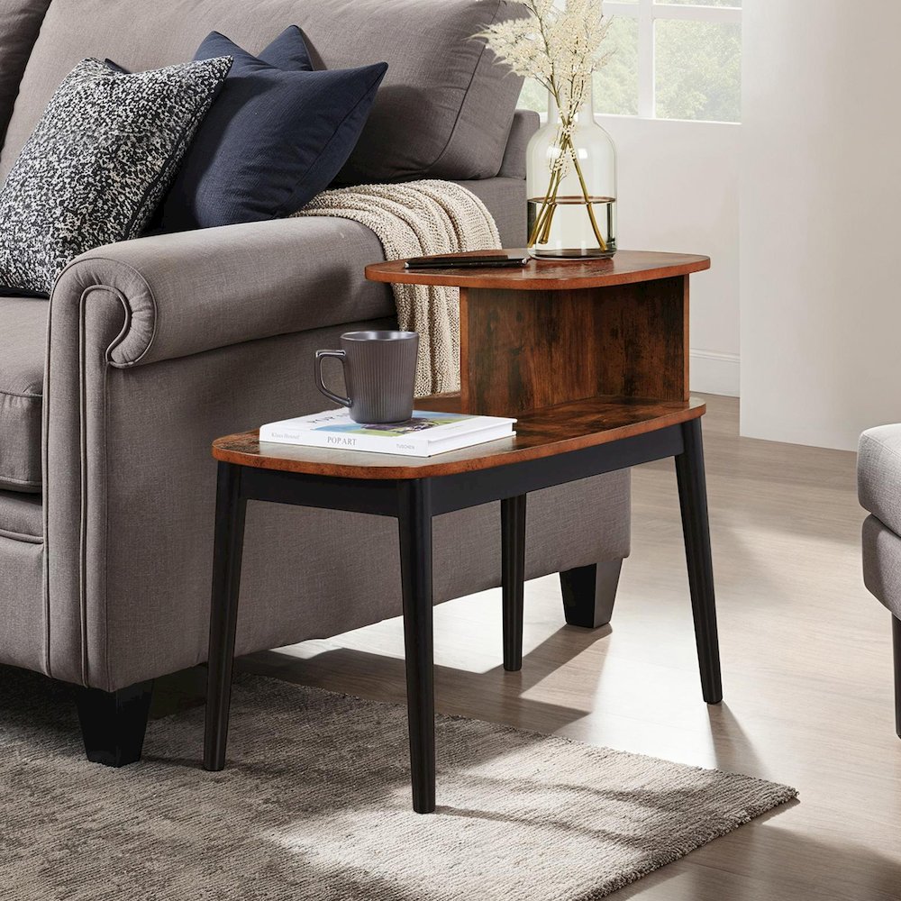 Maxwell Mid Century 2 Tier Chairside End Table. Picture 2