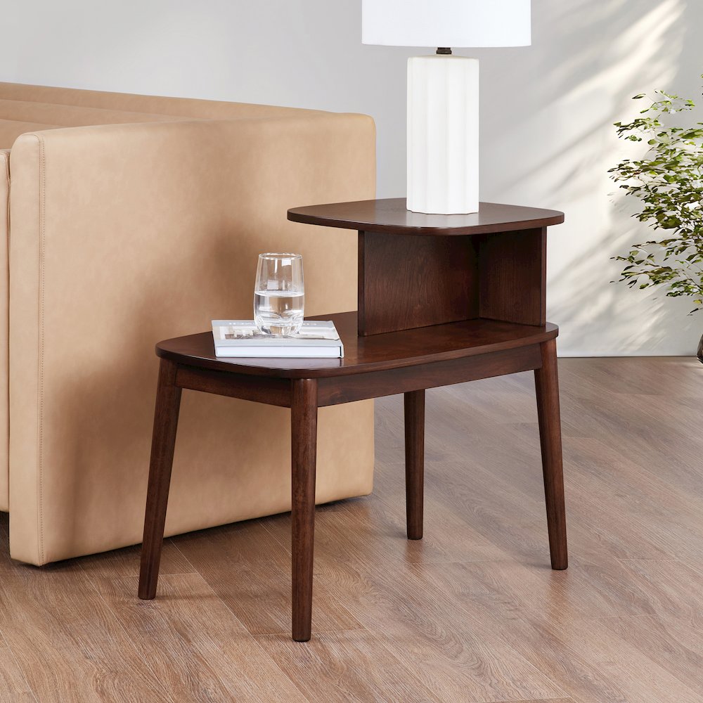Maxwell Mid Century 2 Tier Chairside End Table. Picture 2