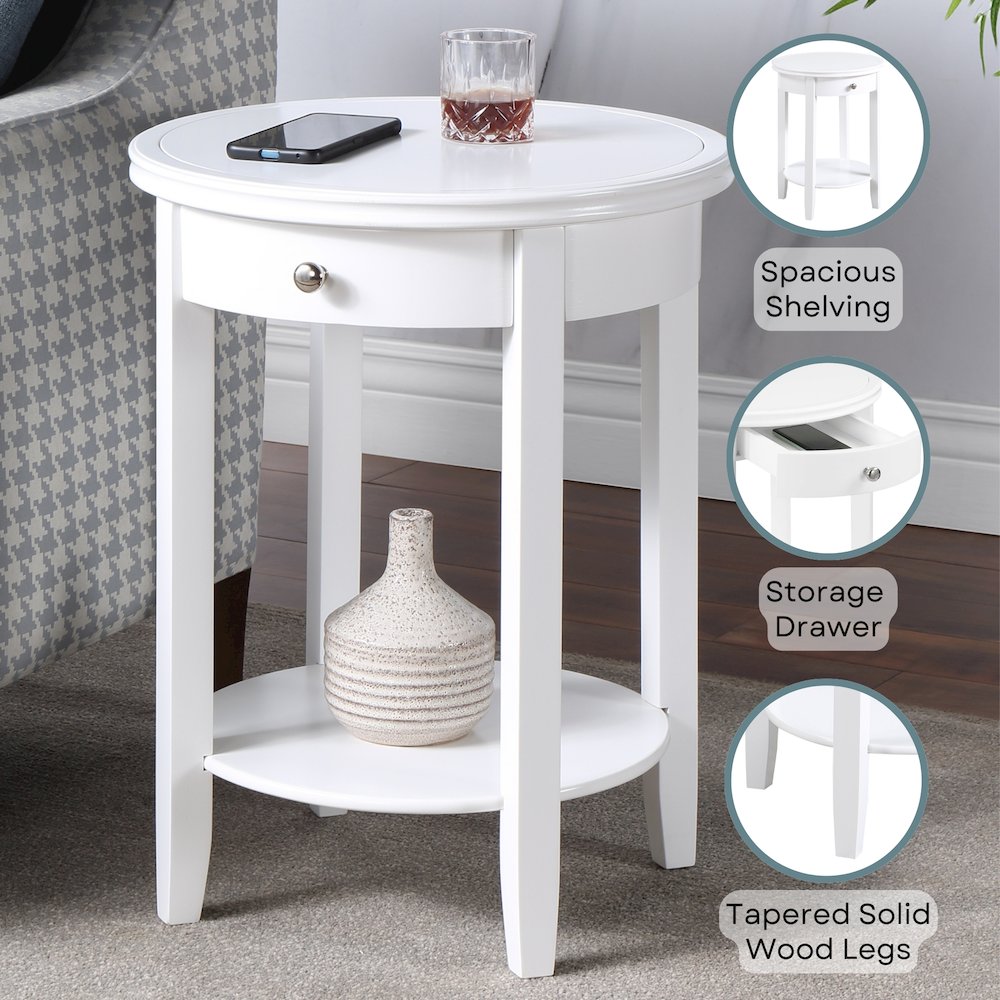 American Heritage Baldwin 1 Drawer End Table with Shelf. Picture 4