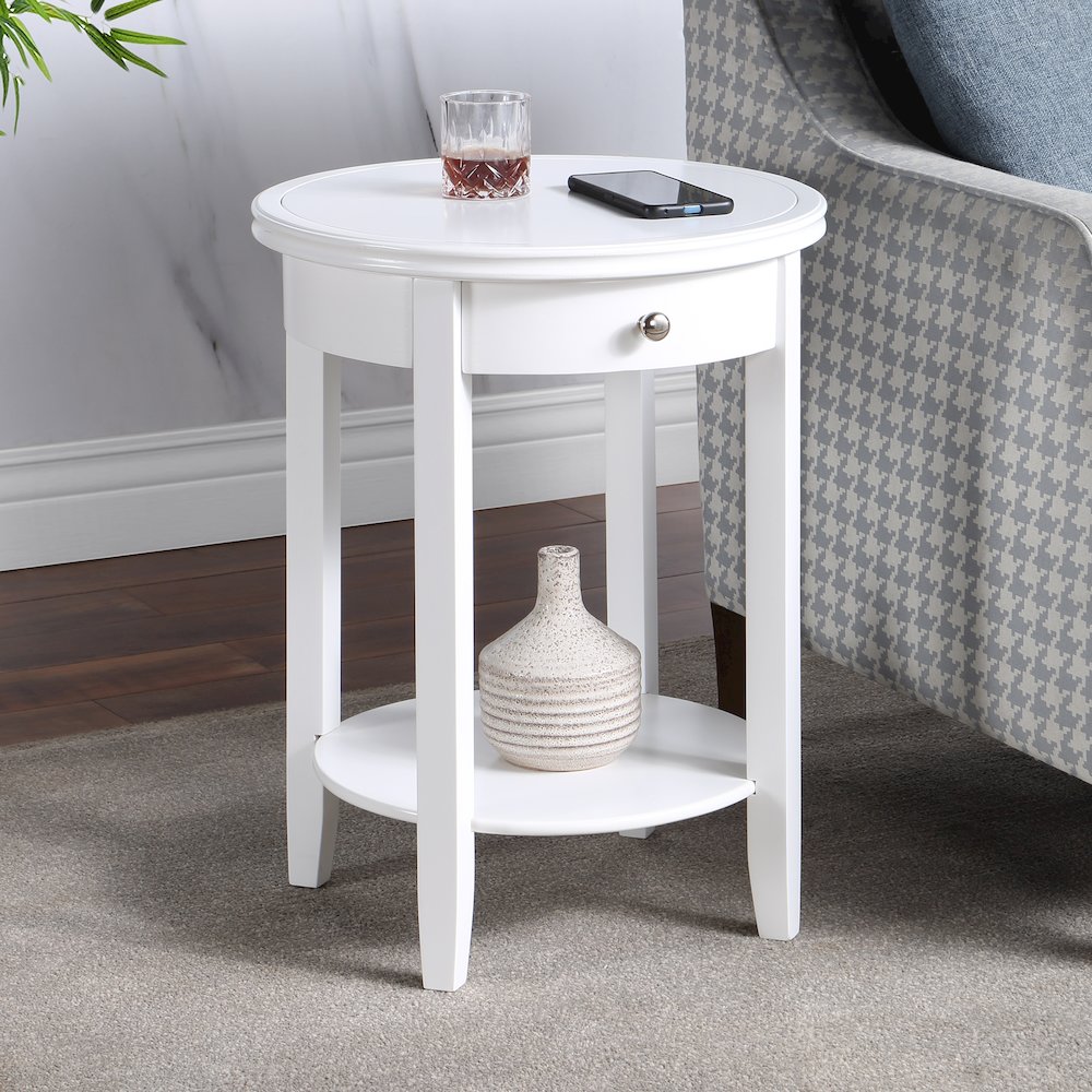 American Heritage Baldwin 1 Drawer End Table with Shelf. Picture 2