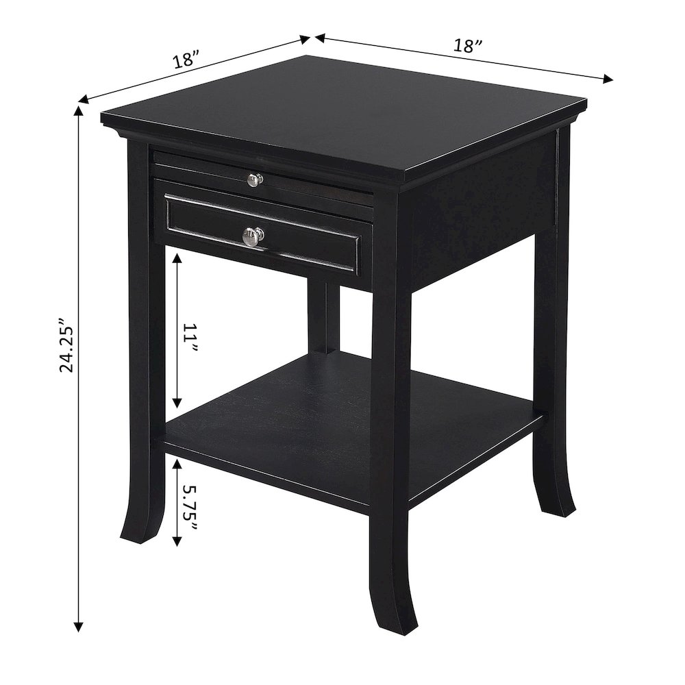American Heritage Logan End Table with Drawer and Slide. Picture 6