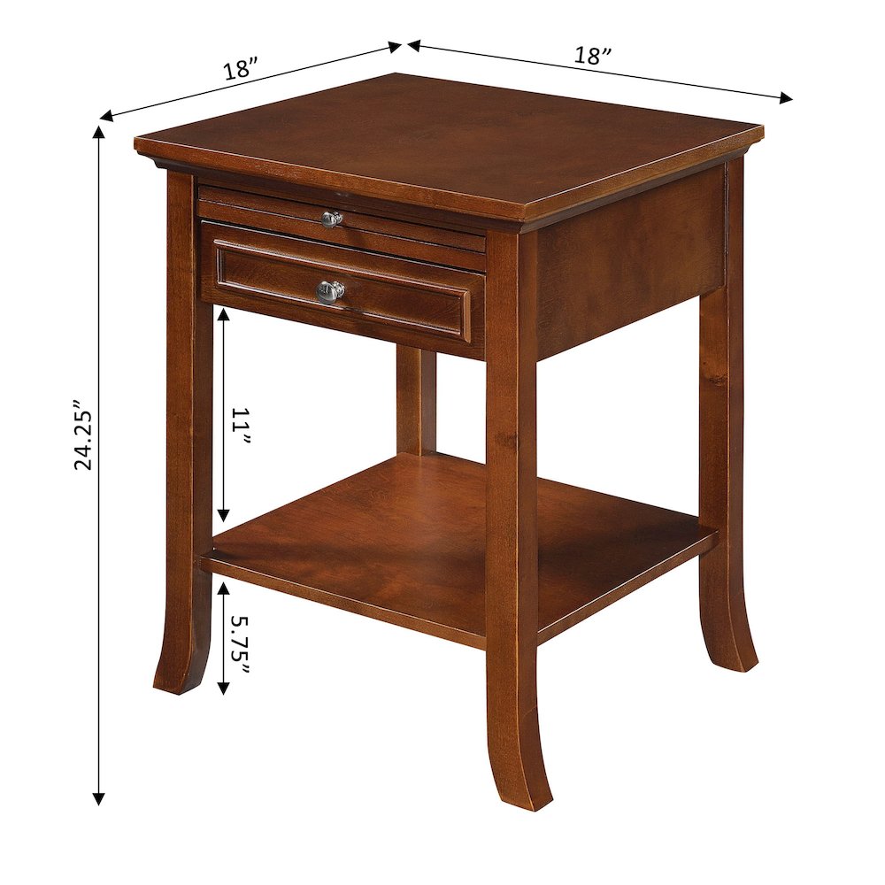 American Heritage Logan End Table with Drawer and Slide. Picture 6
