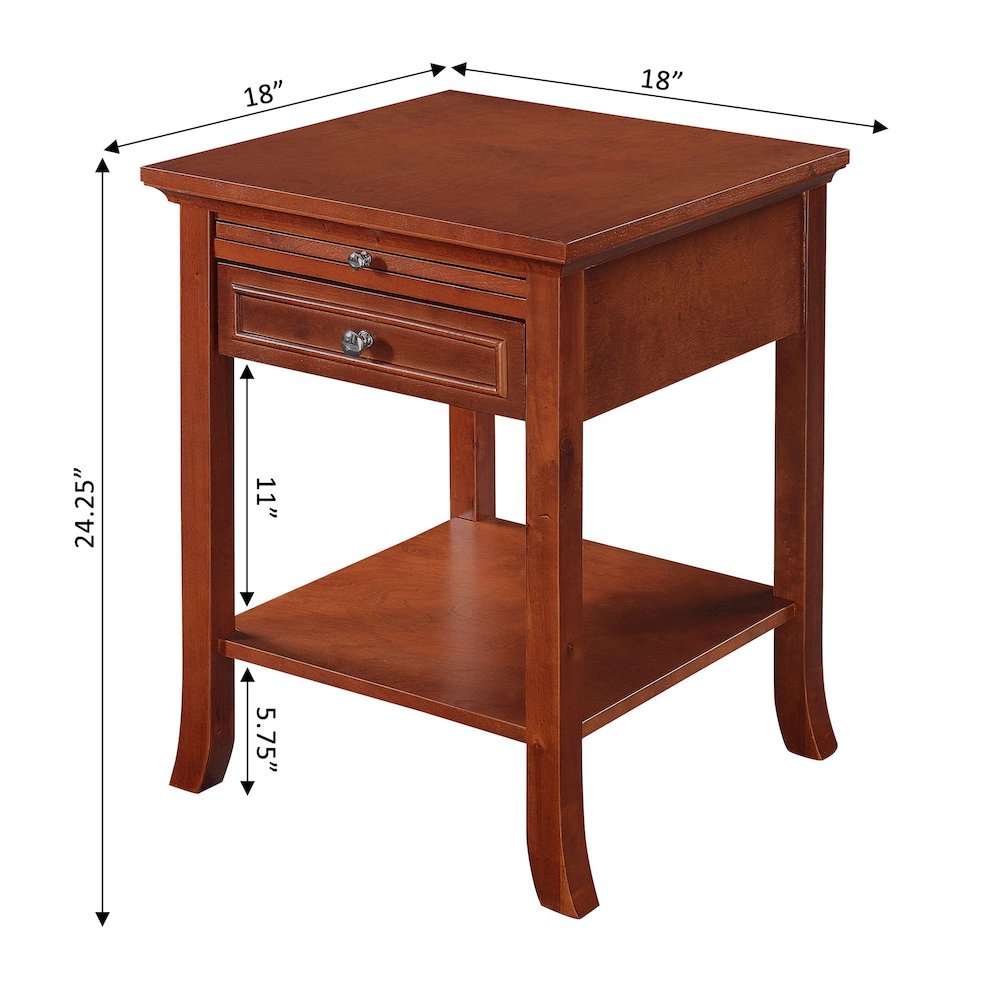 American Heritage Logan End Table with Drawer and Slide. Picture 6