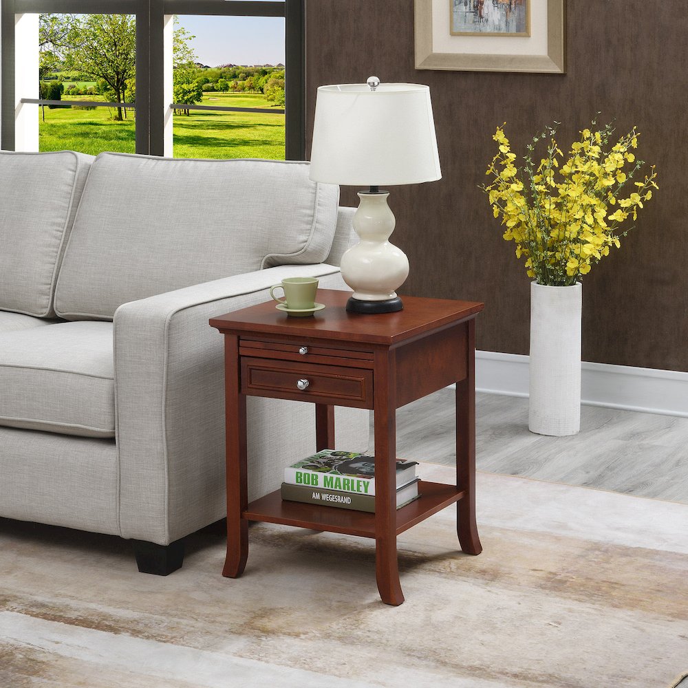 American Heritage Logan End Table with Drawer and Slide. Picture 2