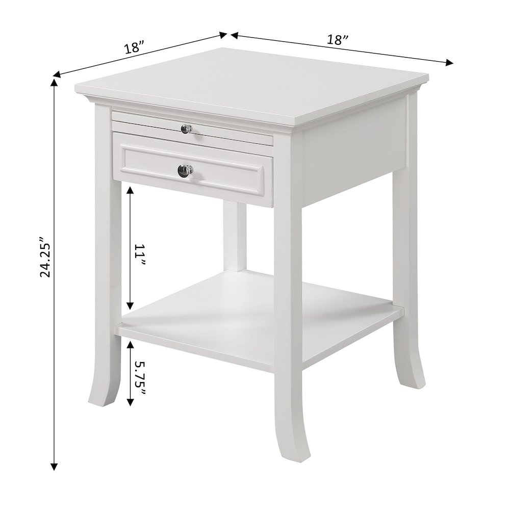 American Heritage Logan End Table with Drawer and Slide. Picture 6