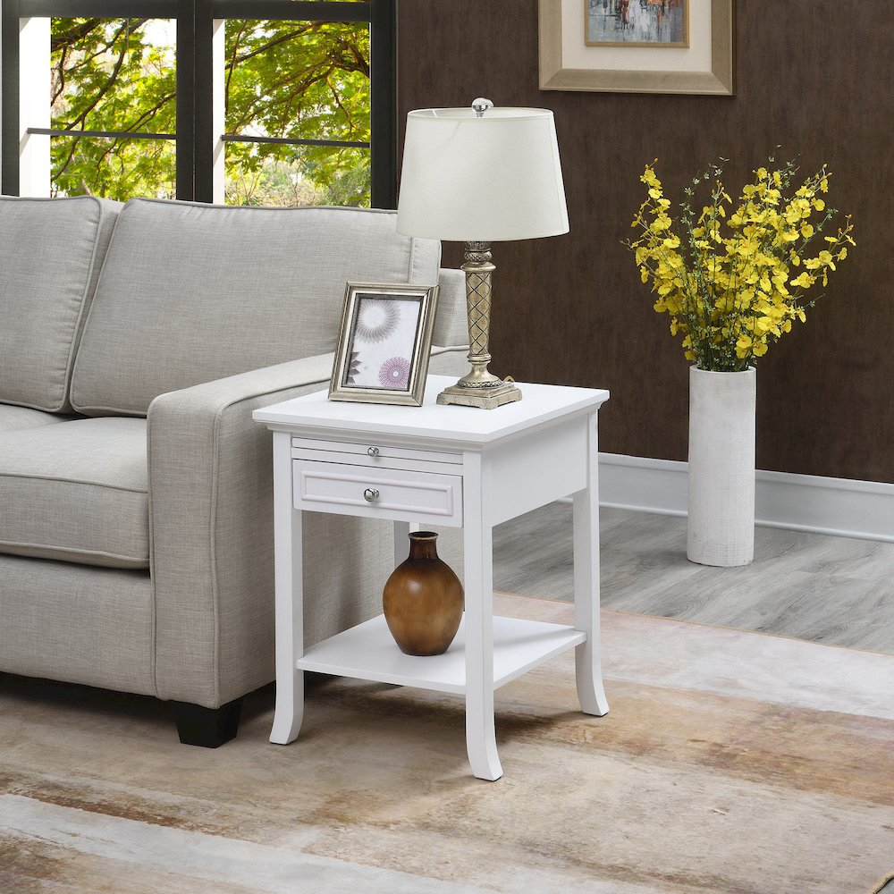 American Heritage Logan End Table with Drawer and Slide. Picture 2