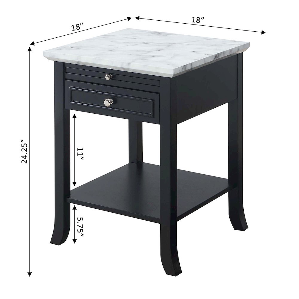 American Heritage Logan End Table with Drawer and Slide. Picture 5