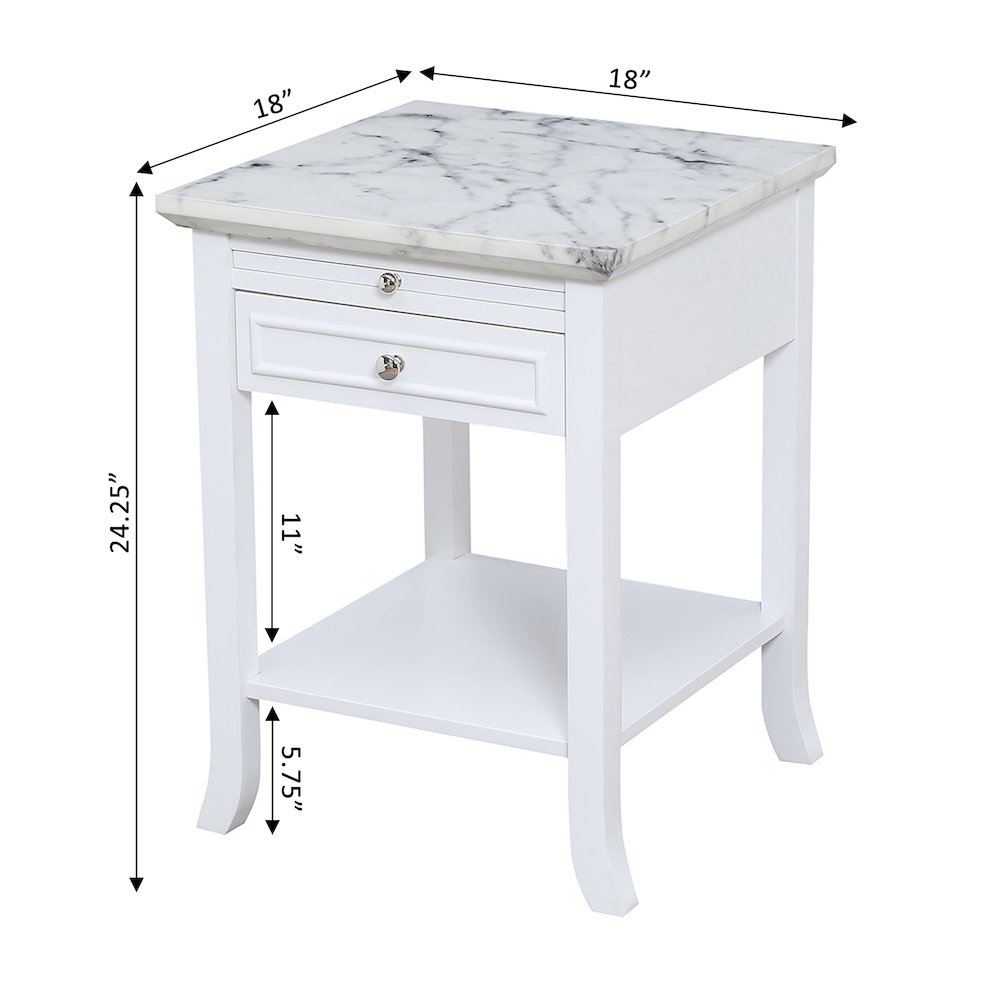 American Heritage Logan End Table with Drawer and Slide. Picture 7