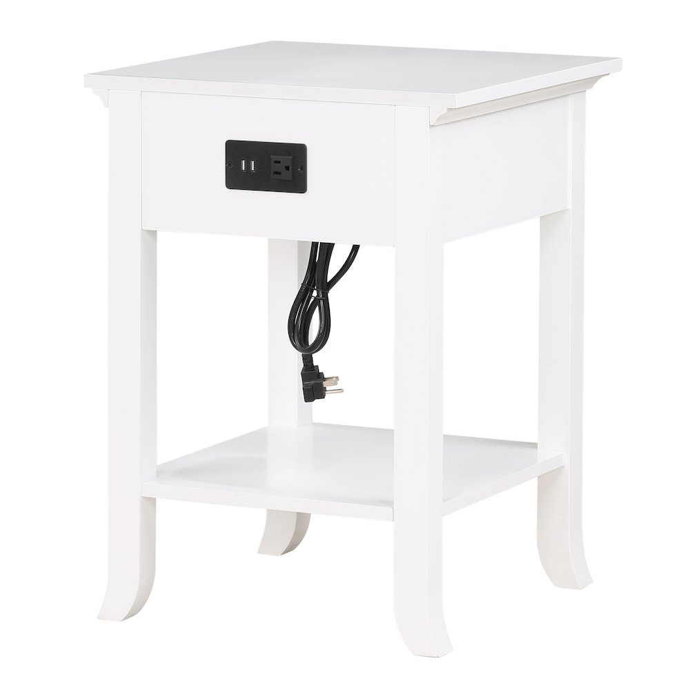 1 Drawer End Table with Charging Station and Pull-Out Shelf. Picture 4