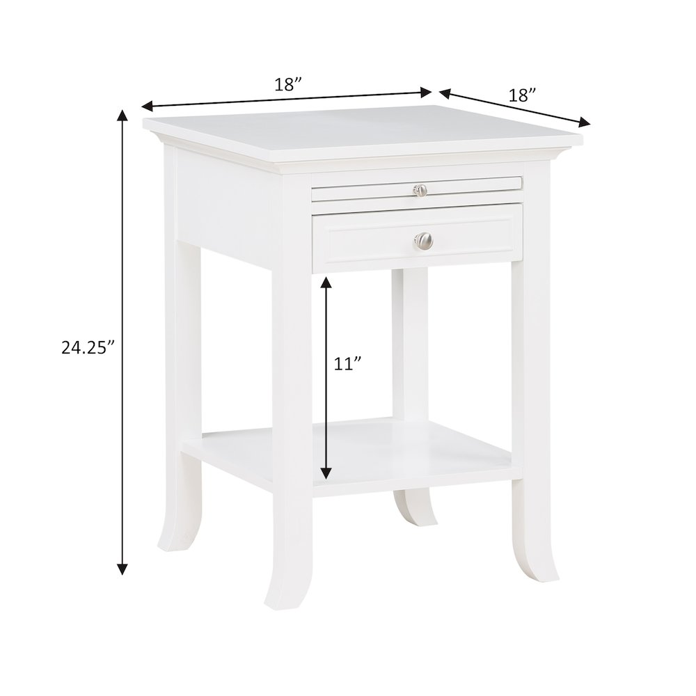 1 Drawer End Table with Charging Station and Pull-Out Shelf. Picture 7