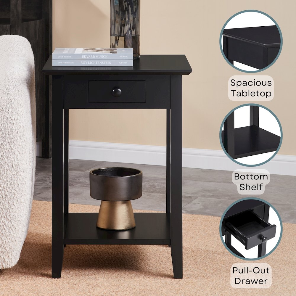 American Heritage End Table with Drawer and Shelf. Picture 4
