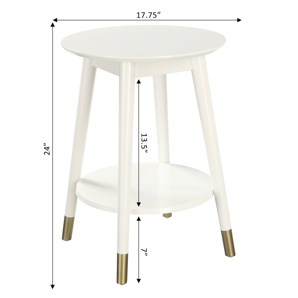 Wilson Mid Century Round End Table with Bottom Shelf. Picture 5