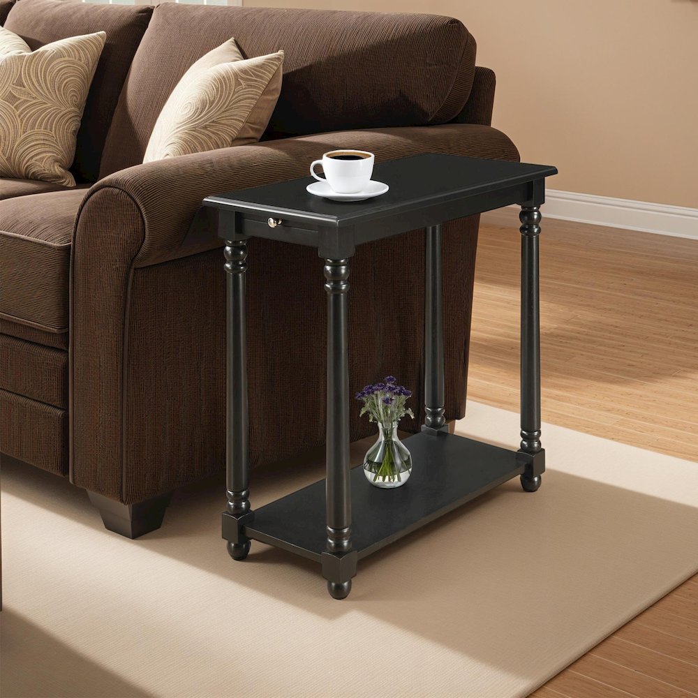 French Country Regent Chairside End Table with Pull-Out Shelf. Picture 3