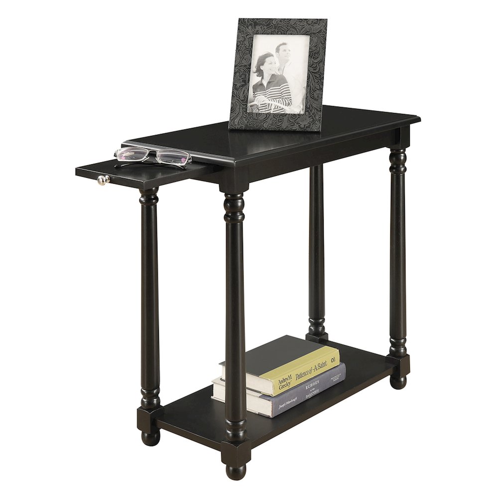 French Country Regent Chairside End Table with Pull-Out Shelf. Picture 2