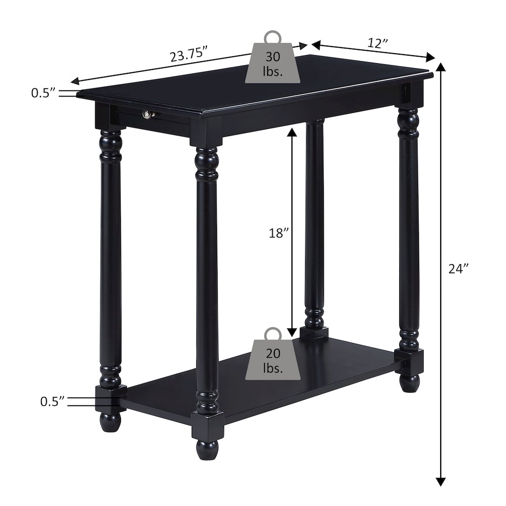 French Country Regent Chairside End Table with Pull-Out Shelf. Picture 4
