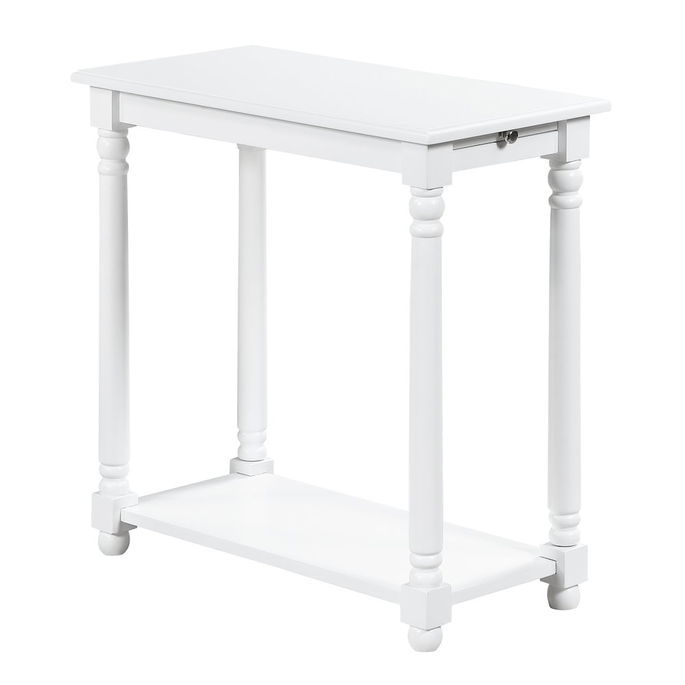 French Country Regent Chairside End Table with Pull-Out Shelf. Picture 1