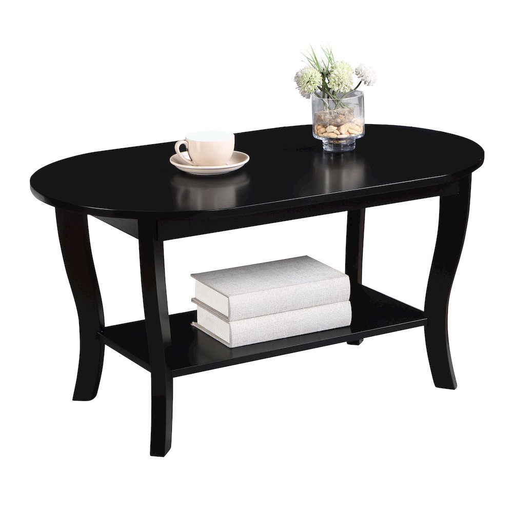 American Heritage Oval Coffee Table with Shelf. Picture 3