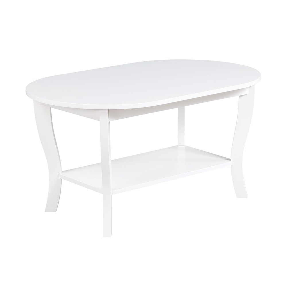 American Heritage Oval Coffee Table with Shelf. Picture 1