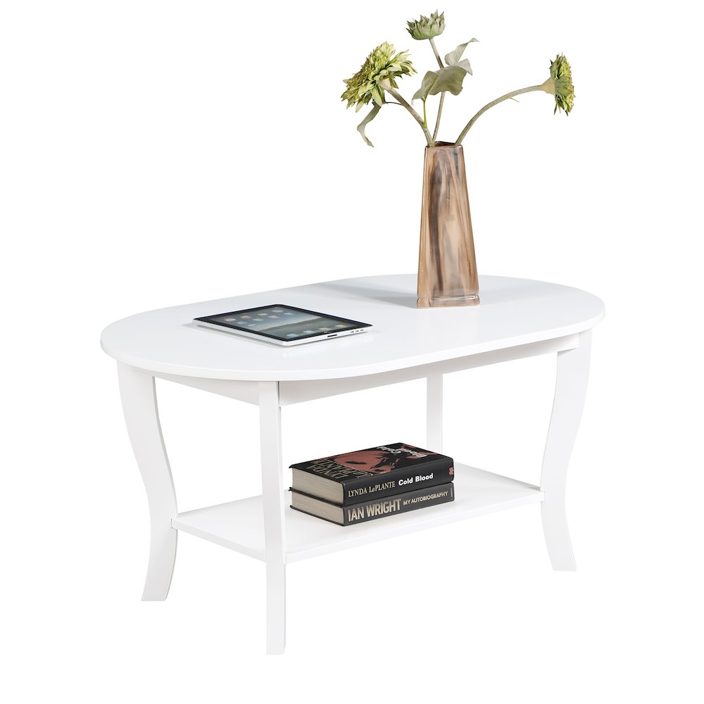American Heritage Oval Coffee Table with Shelf. Picture 3