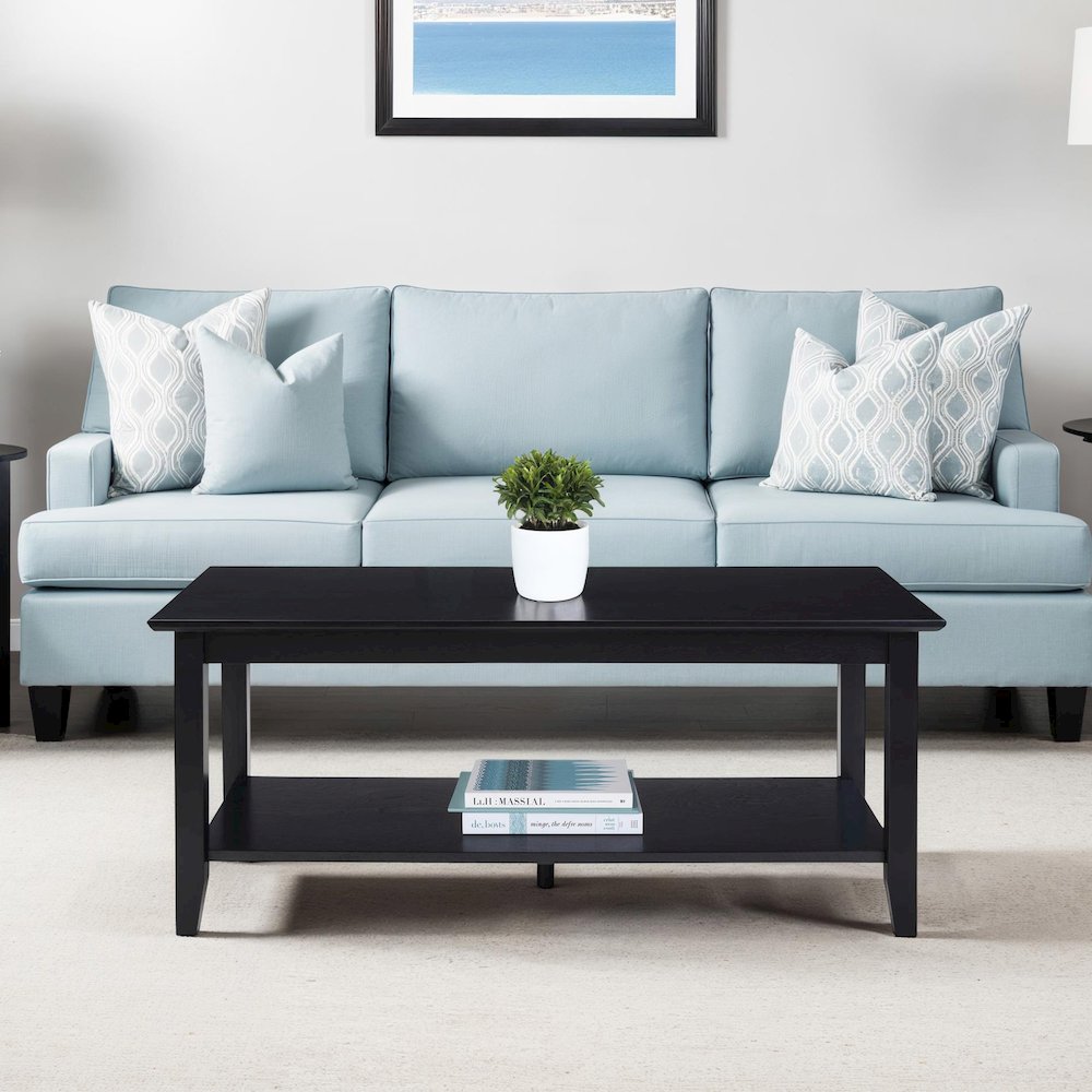 American Heritage Rectangle Coffee Table with Shelf. Picture 2