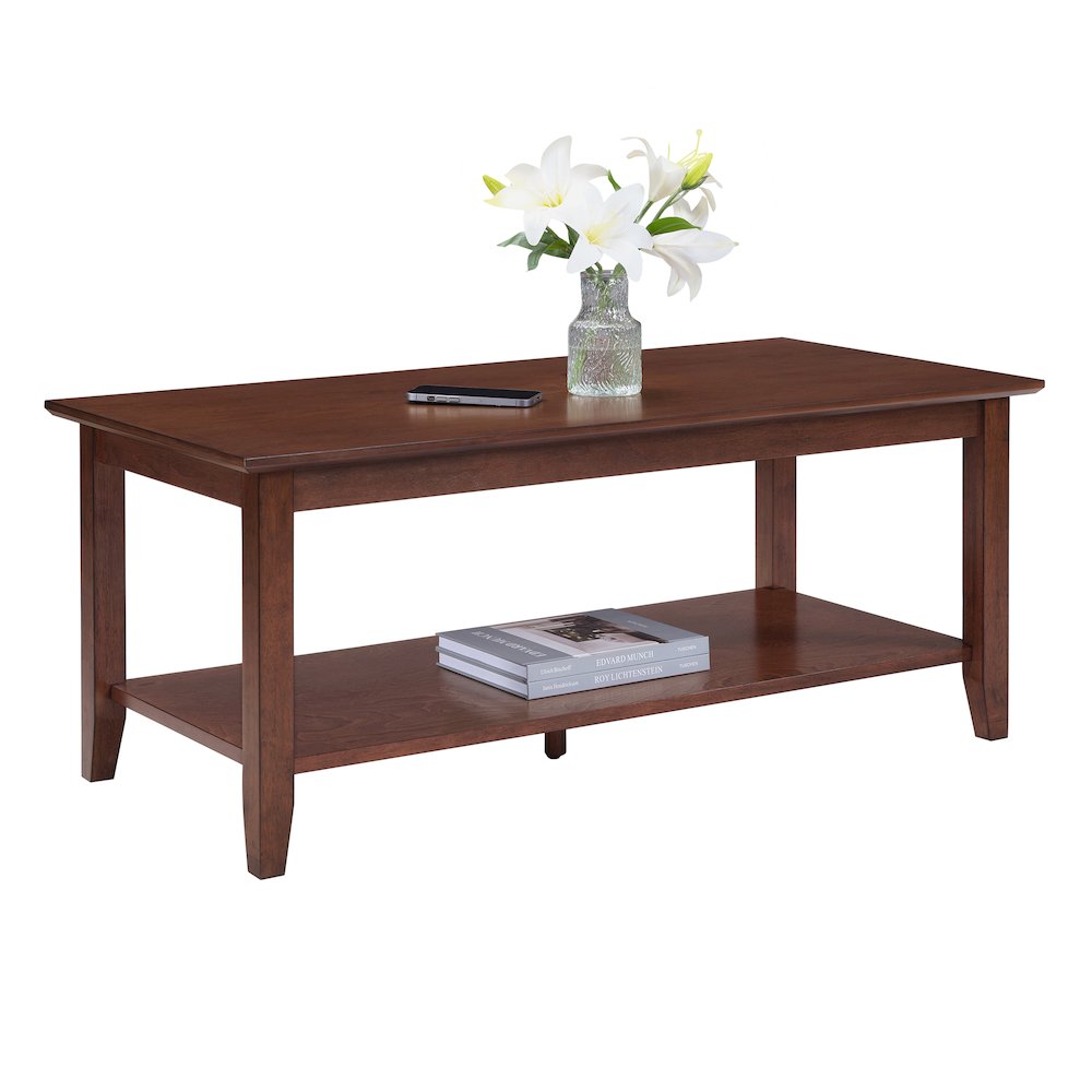 American Heritage Rectangle Coffee Table with Shelf. Picture 3