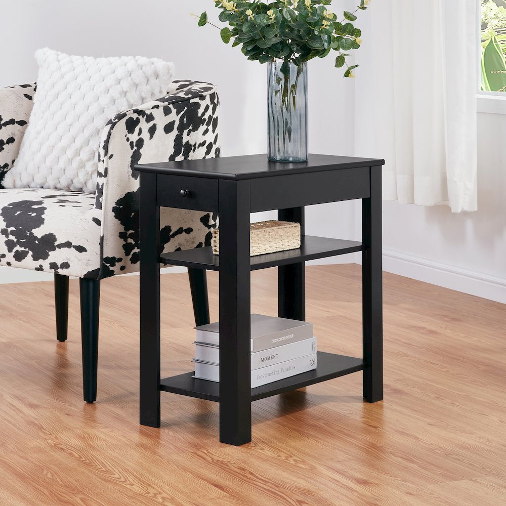 Designs2Go 1 Drawer Baja Chairside End Table with Shelves. Picture 3