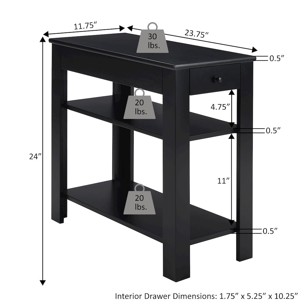 Designs2Go 1 Drawer Baja Chairside End Table with Shelves. Picture 5
