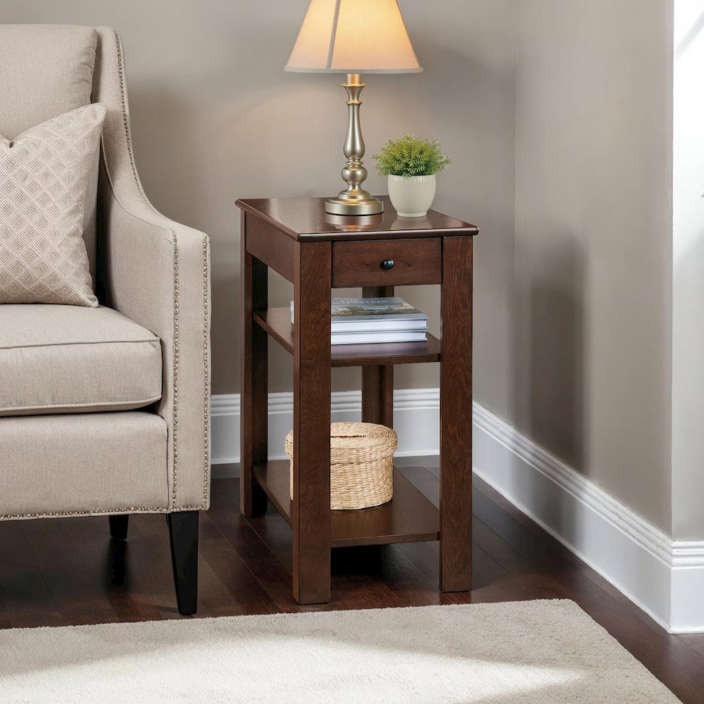 Designs2Go 1 Drawer Baja Chairside End Table with Shelves. Picture 2