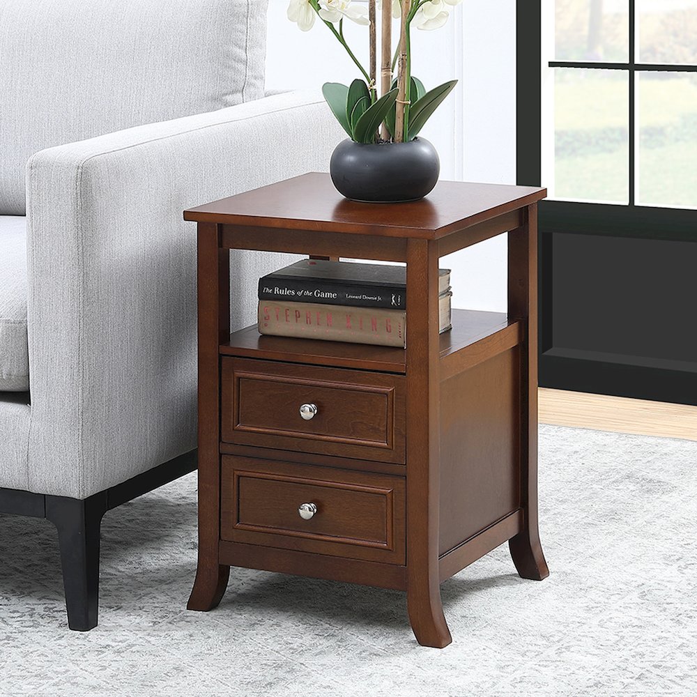 Melbourne 2 Drawer End Table with Shelf. Picture 2