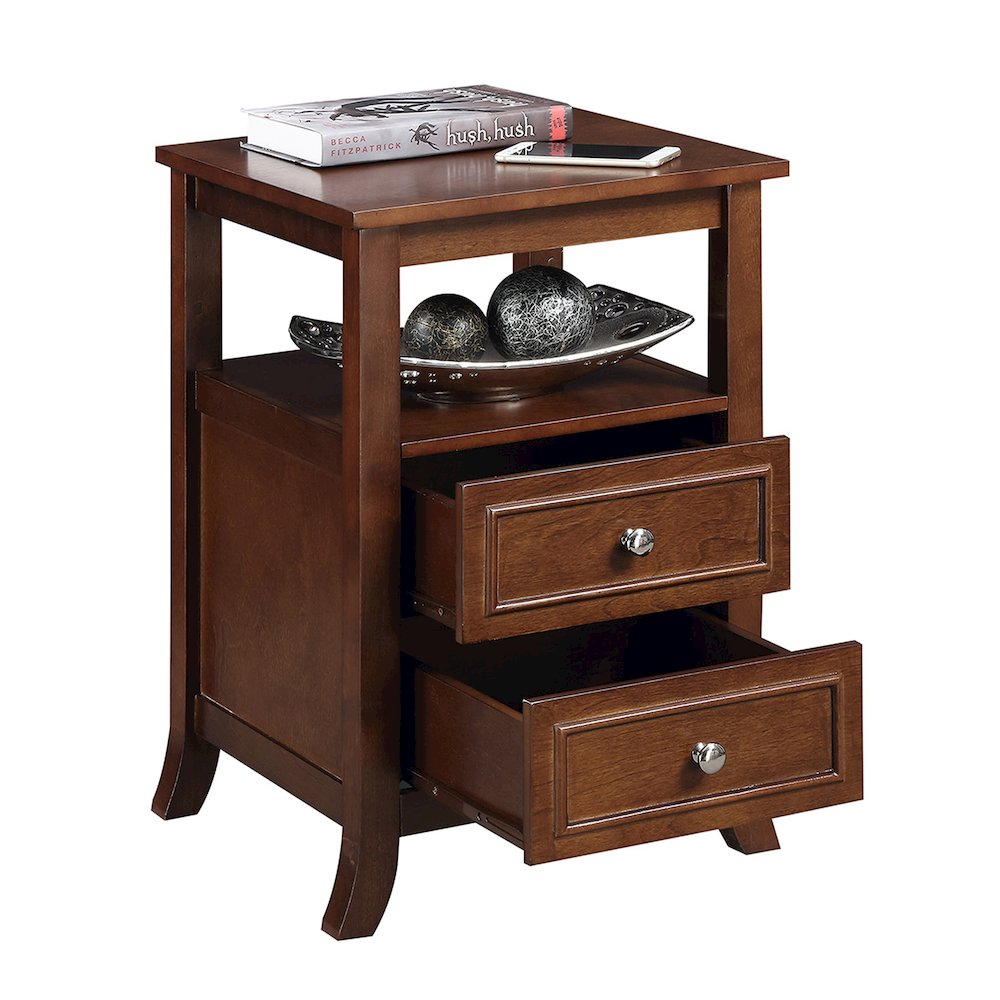 Melbourne 2 Drawer End Table with Shelf. Picture 3