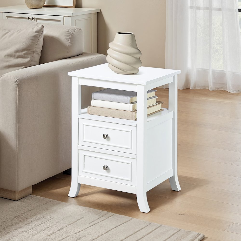Melbourne 2 Drawer End Table with Shelf. Picture 2