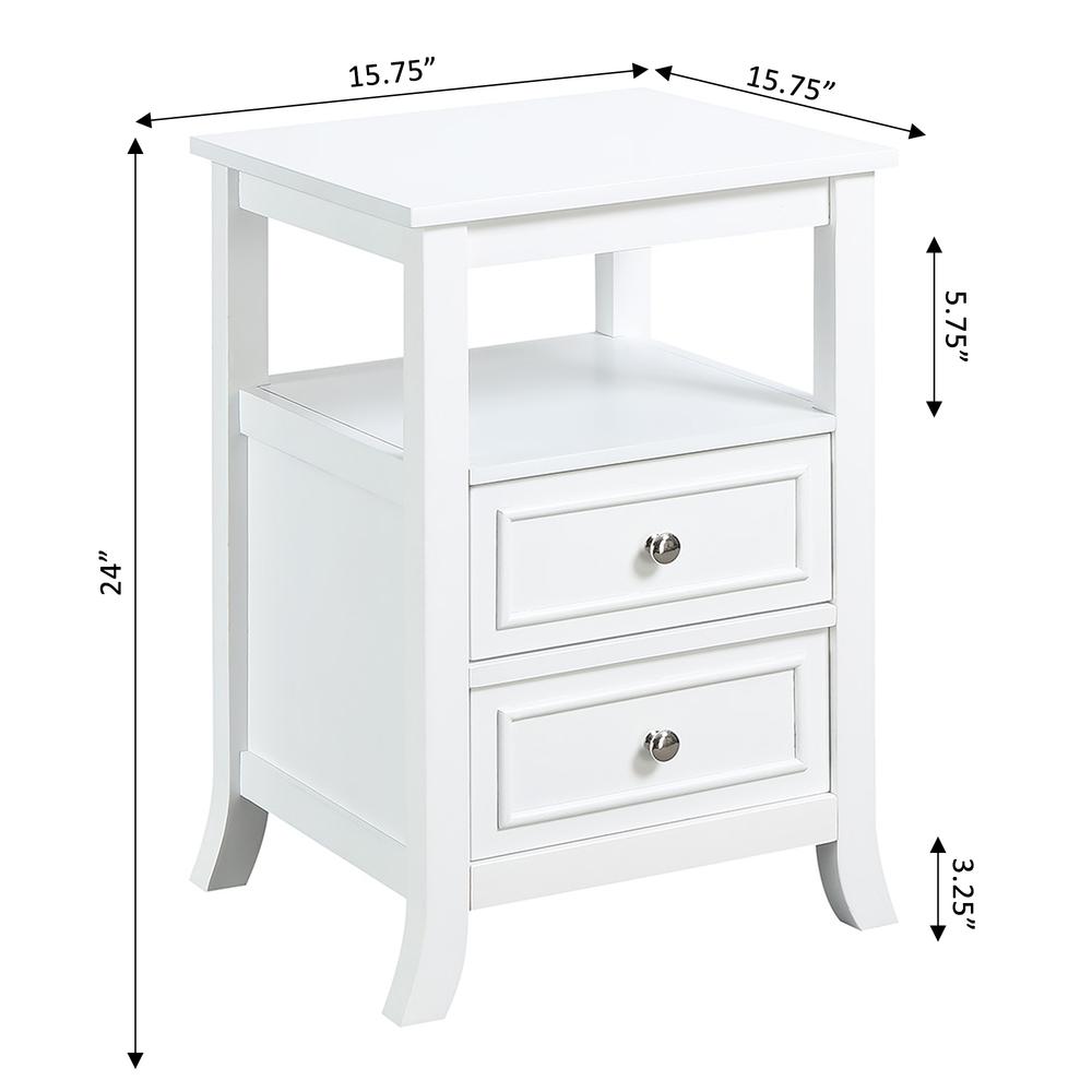 Melbourne 2 Drawer End Table with Shelf. Picture 3
