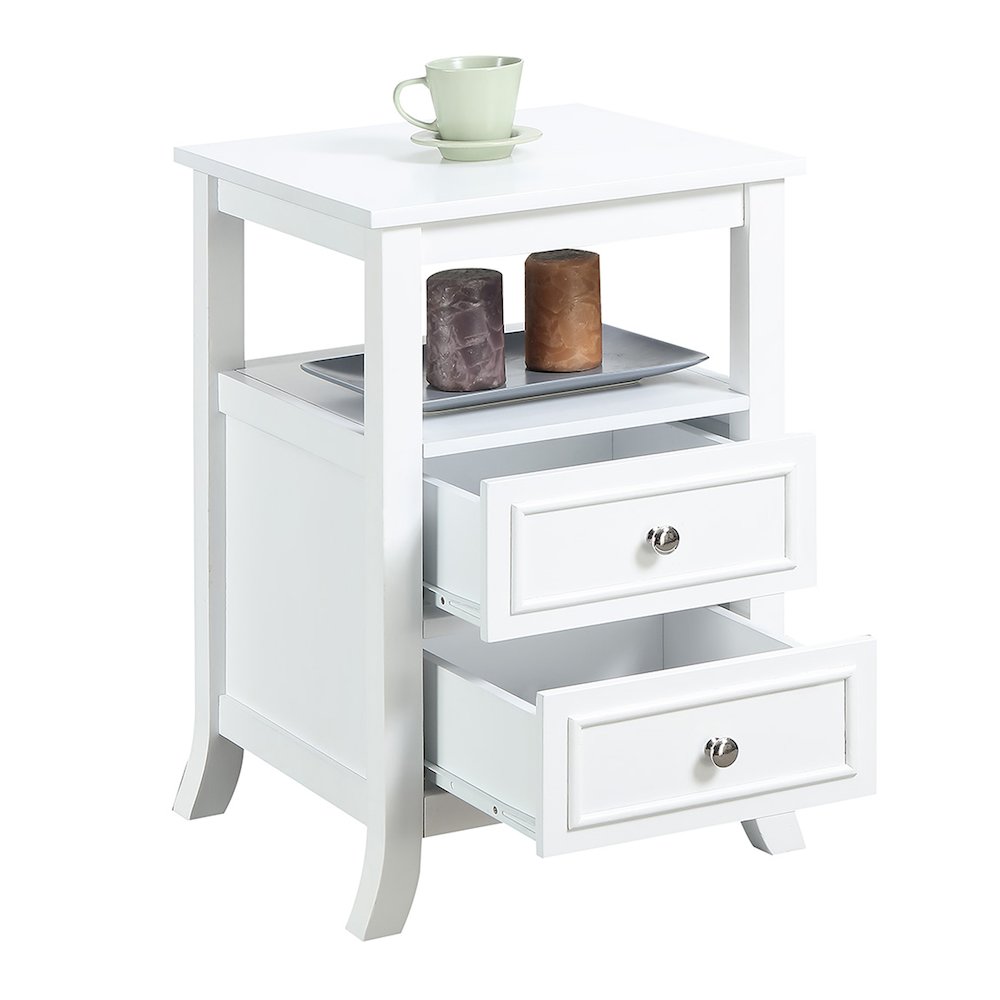 Melbourne 2 Drawer End Table with Shelf. Picture 3