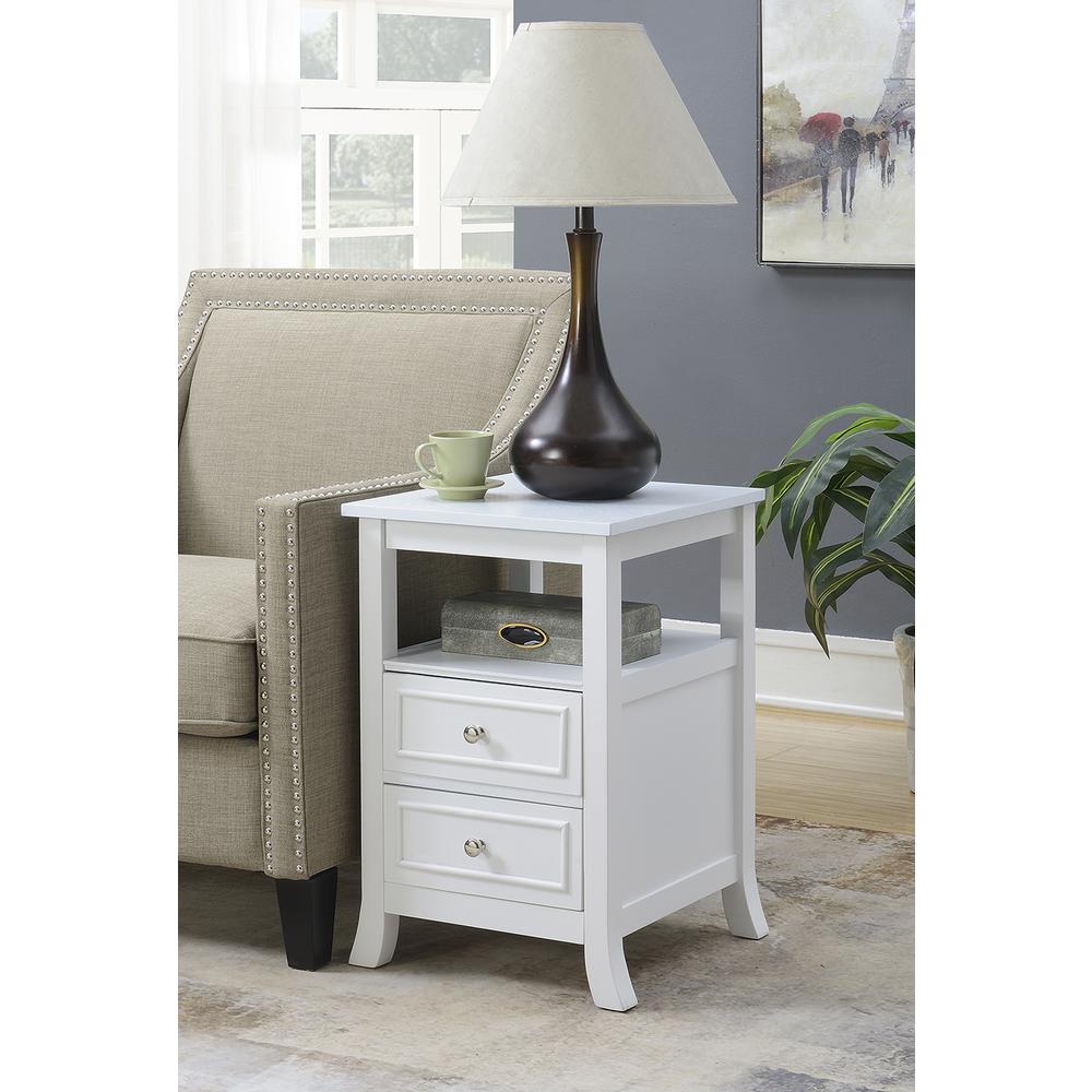 Melbourne 2 Drawer End Table with Shelf. Picture 2