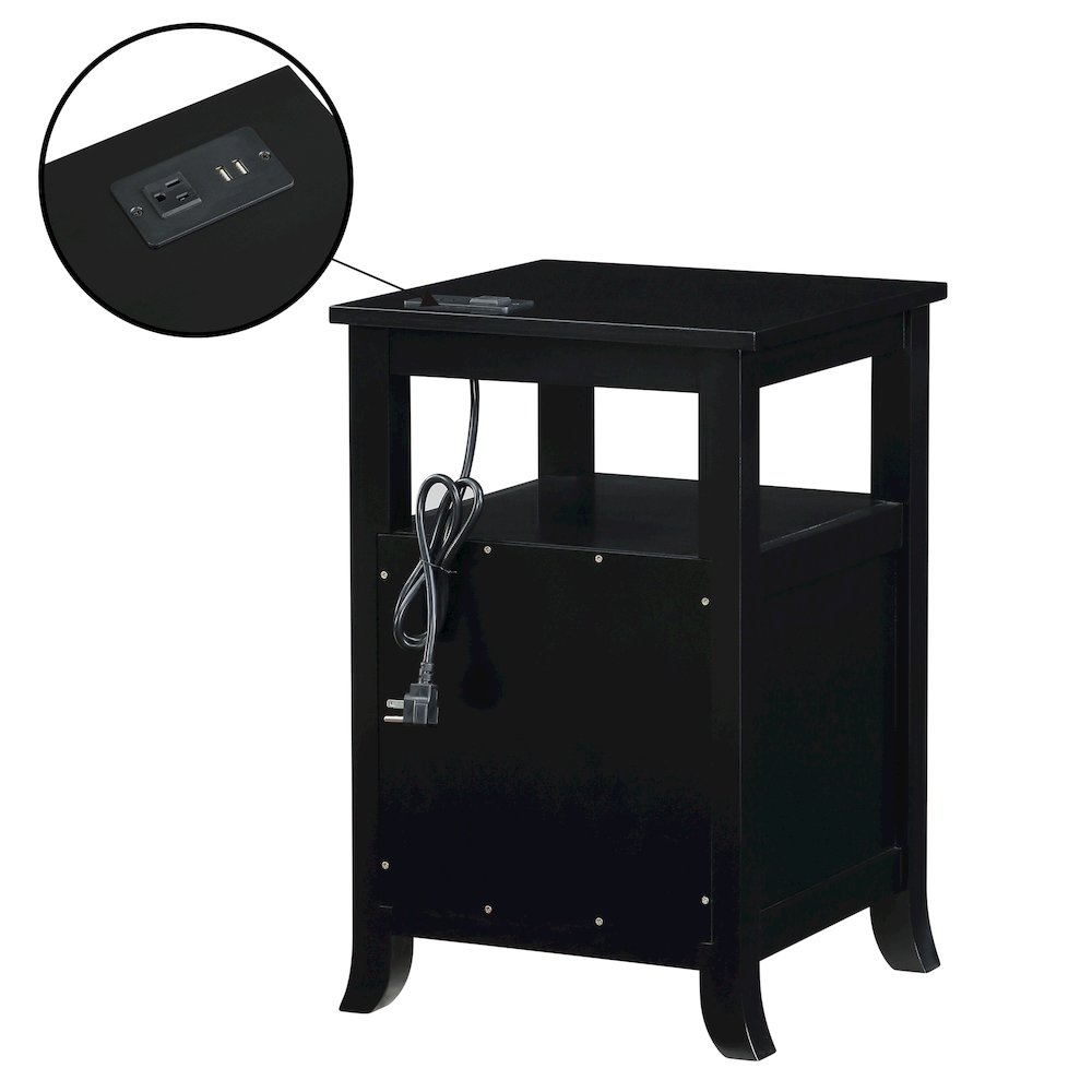 Melbourne 2 Drawer End Table with Charging Station and Shelf. Picture 5