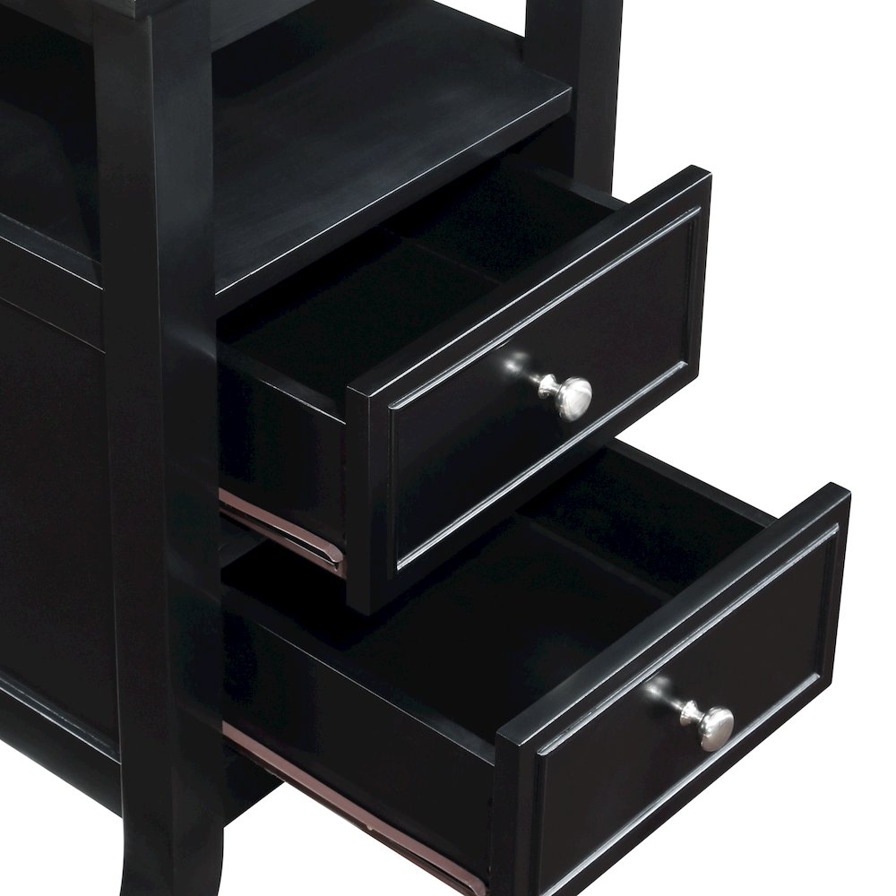 Melbourne 2 Drawer End Table with Charging Station and Shelf. Picture 7