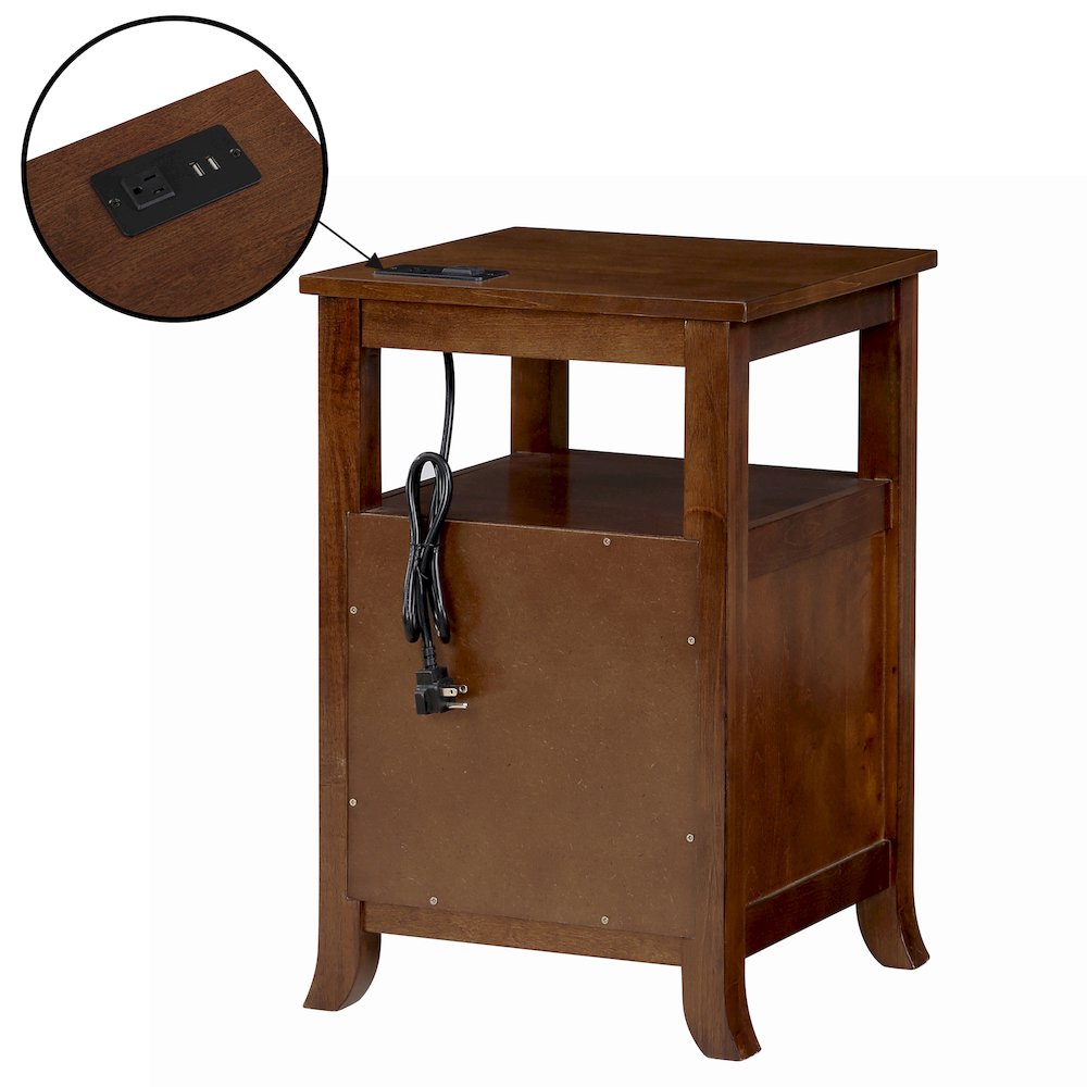 Melbourne 2 Drawer End Table with Charging Station and Shelf. Picture 5