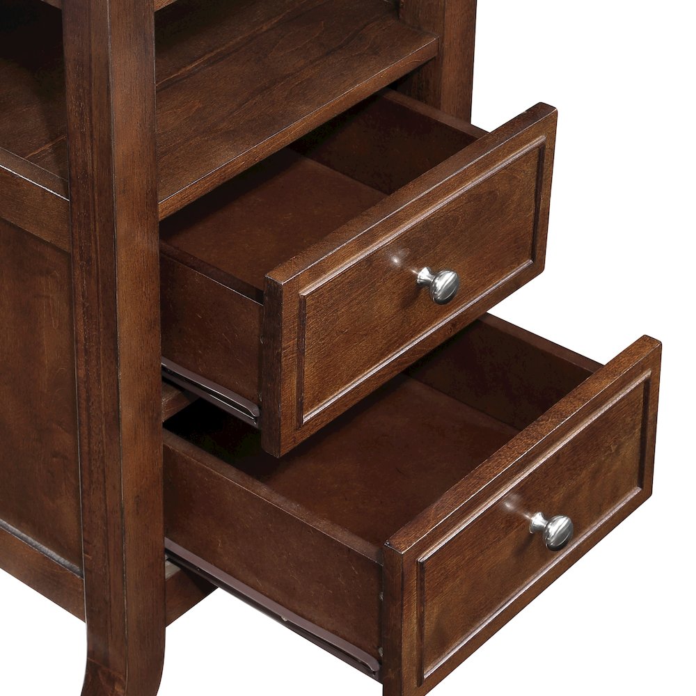 Melbourne 2 Drawer End Table with Charging Station and Shelf. Picture 7