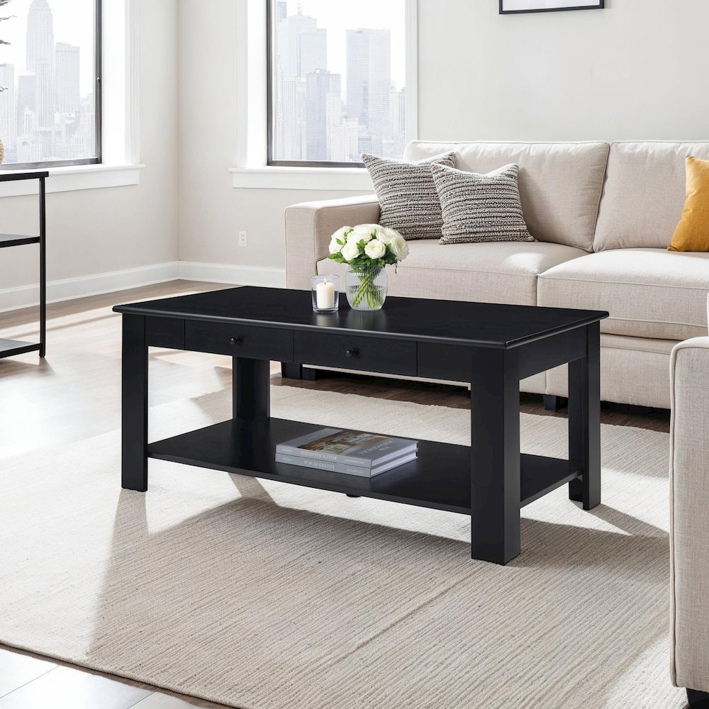 Designs2Go 2 Drawer Baja Coffee Table with Shelf. Picture 2