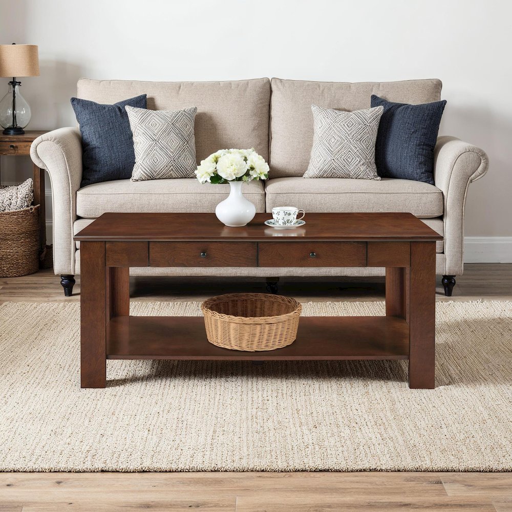 Designs2Go 2 Drawer Baja Coffee Table with Shelf. Picture 2