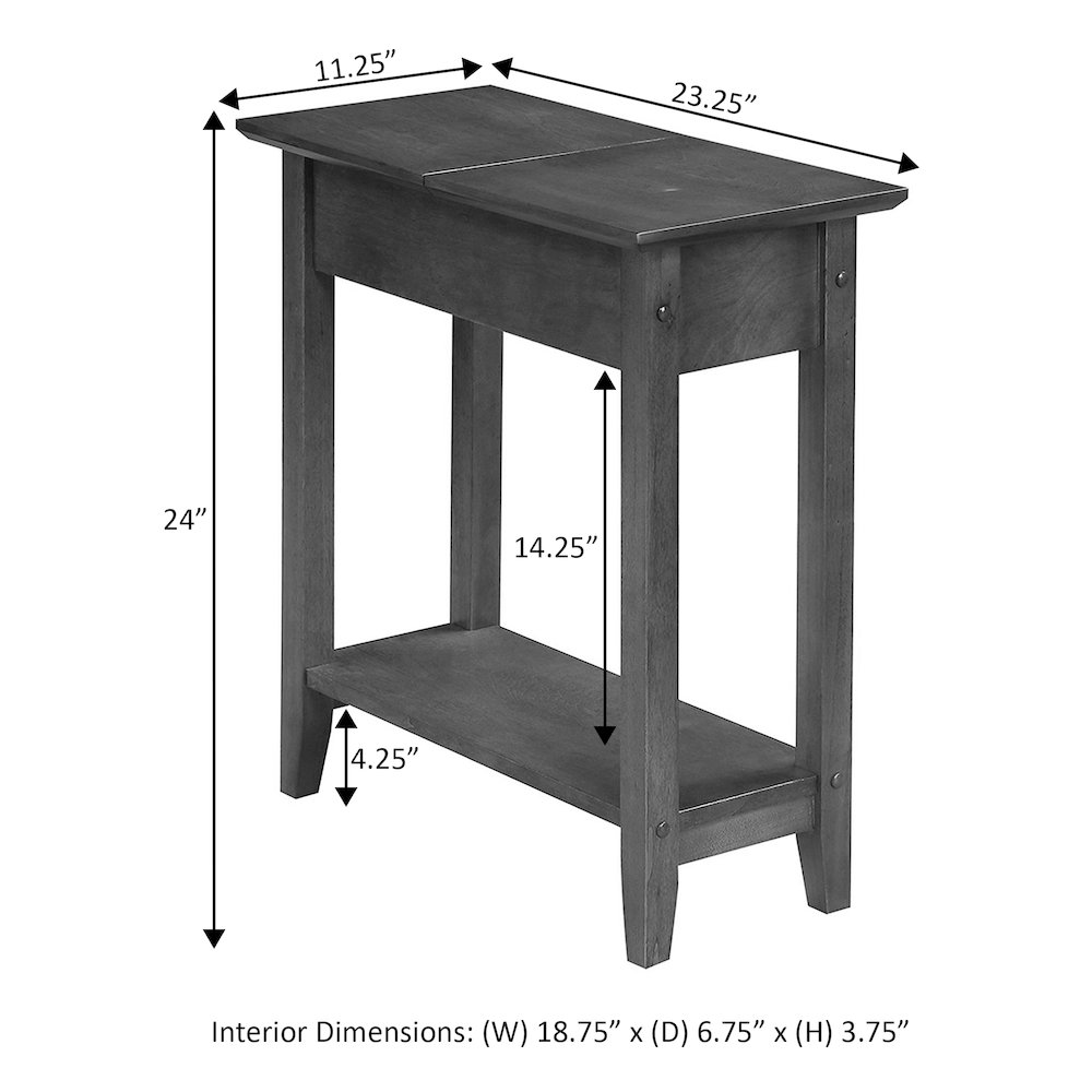 American Heritage Flip Top End Table with Shelf. Picture 6