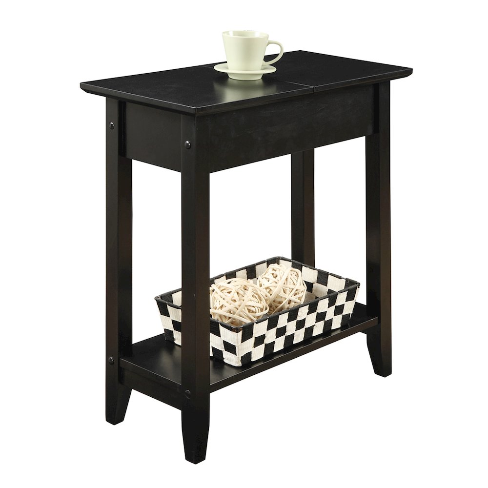 American Heritage Flip Top End Table with Shelf. Picture 3