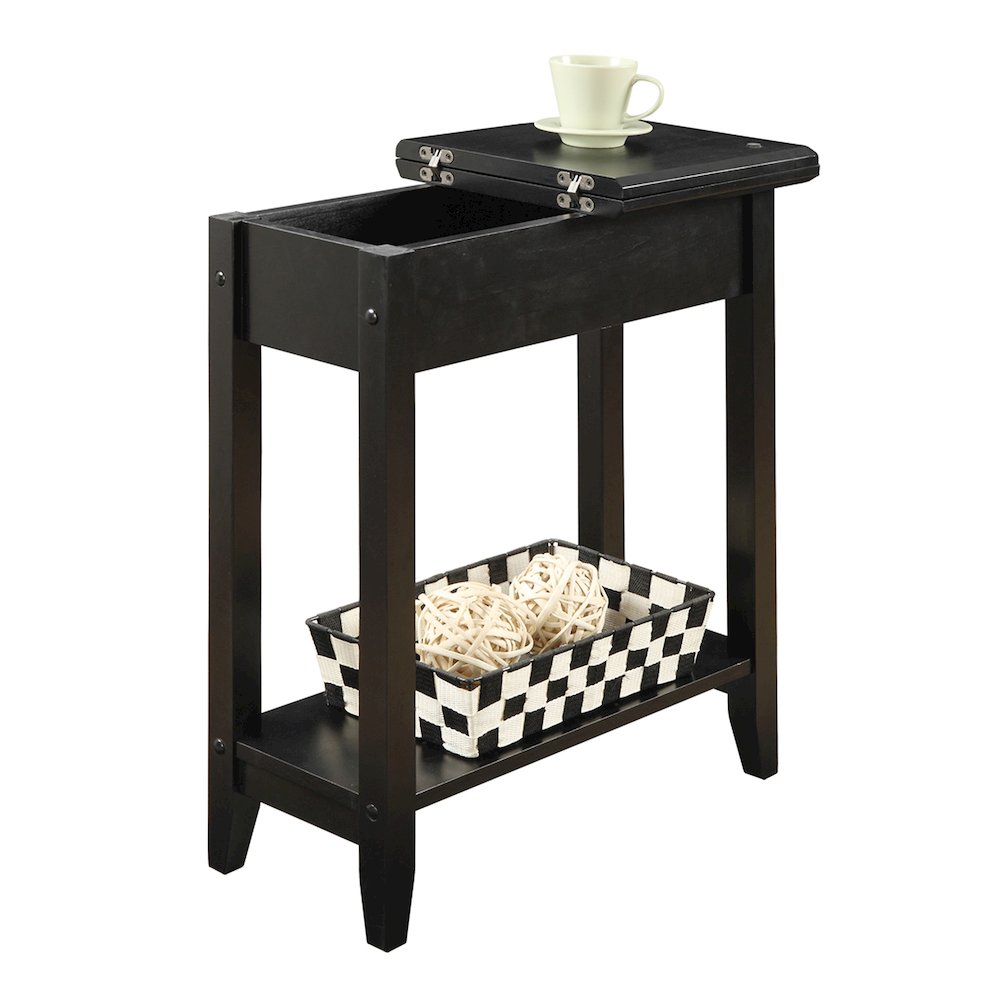 American Heritage Flip Top End Table with Shelf. Picture 5