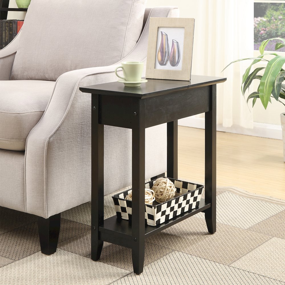 American Heritage Flip Top End Table with Shelf. Picture 2