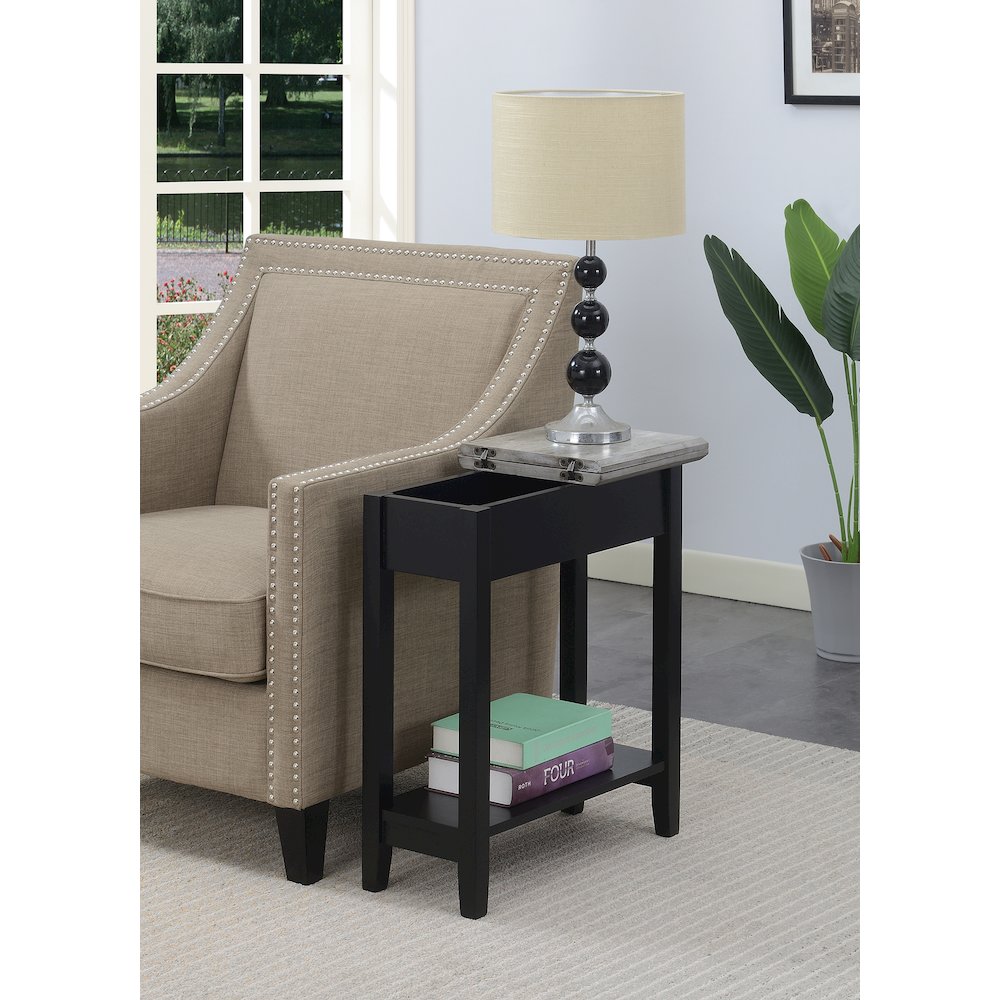 American Heritage Flip Top End Table with Shelf. Picture 4