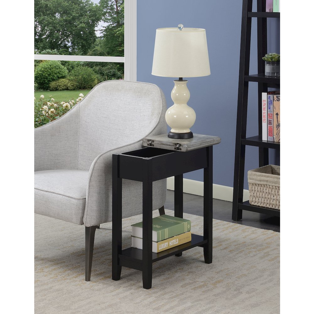 American Heritage Flip Top End Table with Shelf. Picture 5