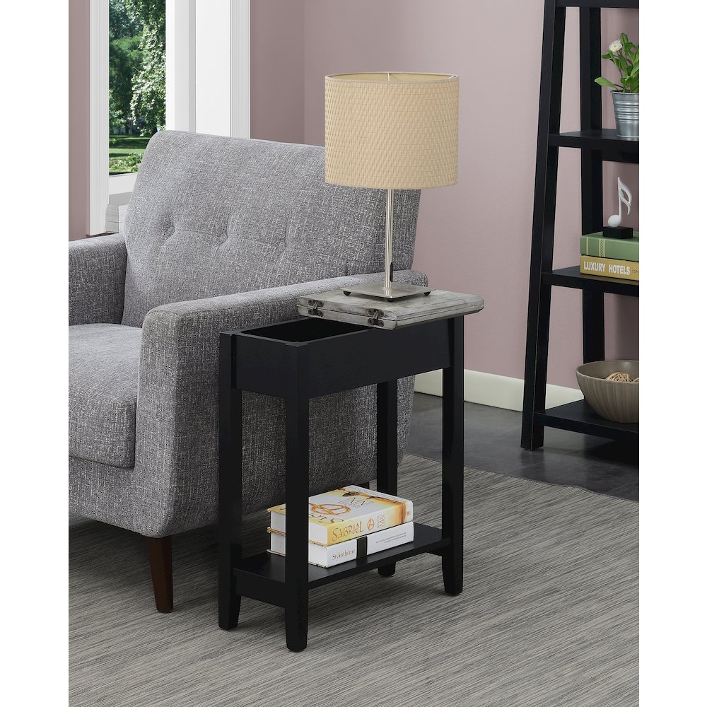 American Heritage Flip Top End Table with Shelf. Picture 6