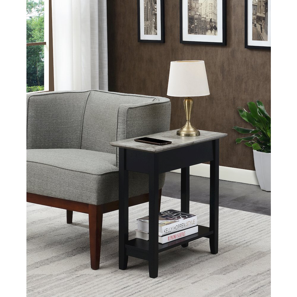 American Heritage Flip Top End Table with Shelf. Picture 2