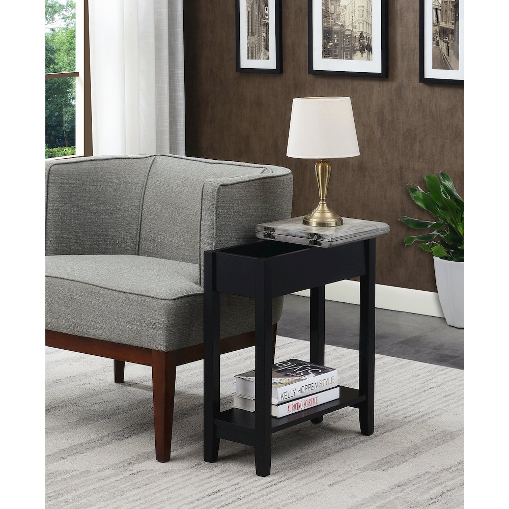 American Heritage Flip Top End Table with Shelf. Picture 7