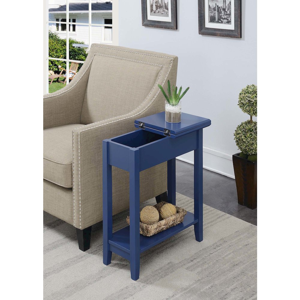 American Heritage Flip Top End Table with Shelf. Picture 3